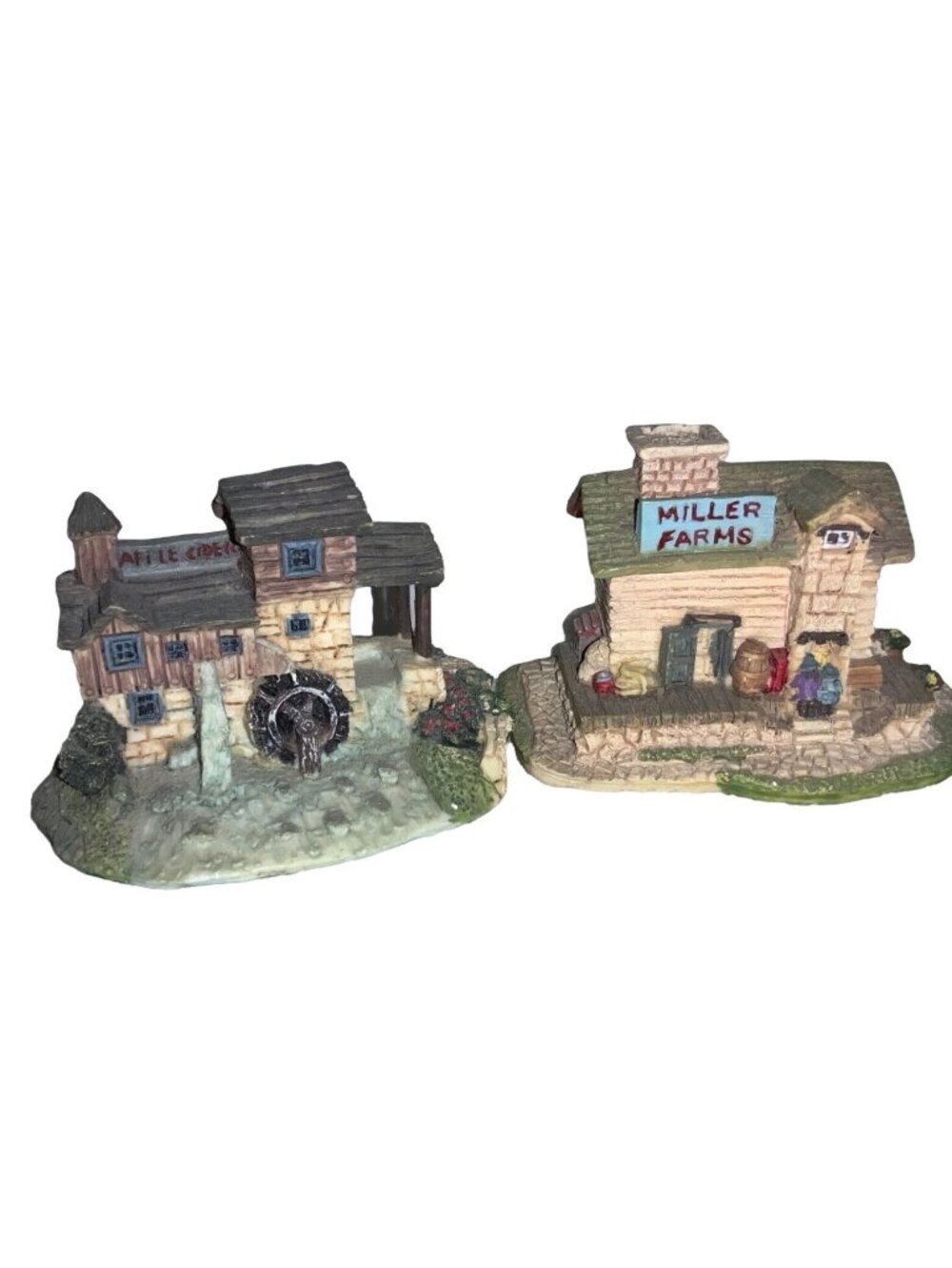 Fairy Houses Table Top Mini Decor Set of 2 ceramic houses